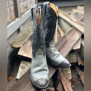 Vintage Durango Cowboy Boots Two Tone Gray Western Style 84500 Men's Size 10.5 D